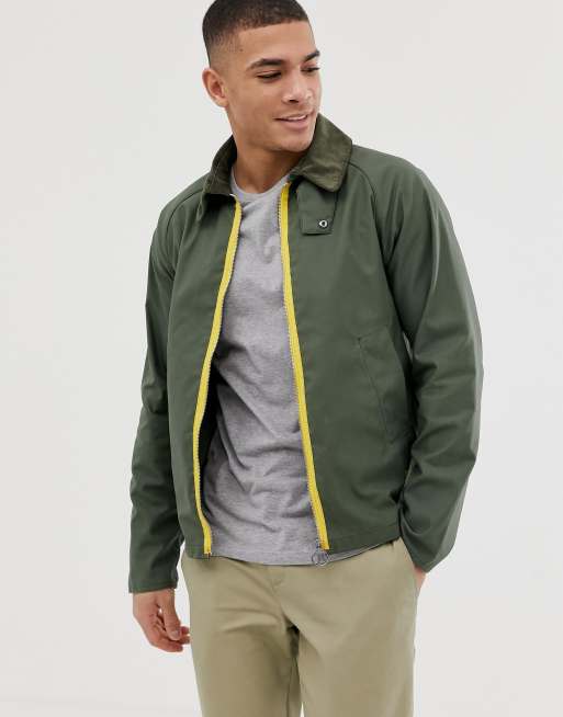 Barbour Beacon Munro wax jacket with contrast zip in green ASOS