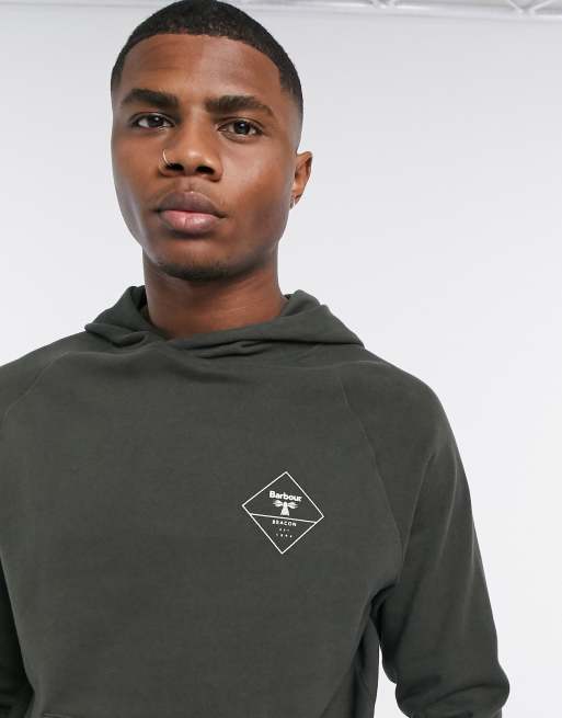 Barbour Beacon Netherley hoodie in dark green | ASOS