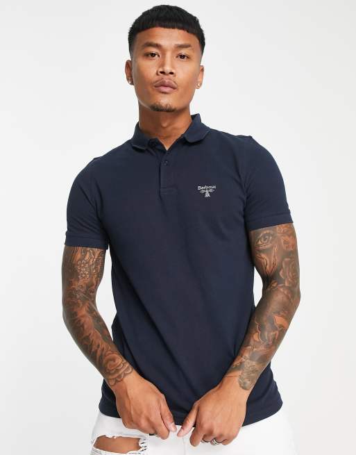 Barbour Beacon polo shirt in navy | ASOS