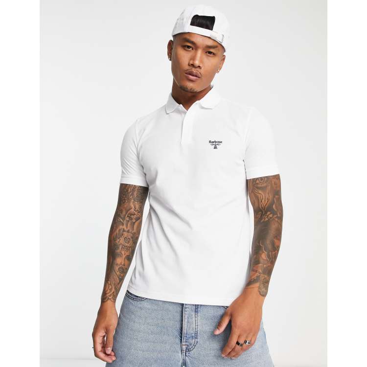 Barbour Beacon polo shirt in white ASOS