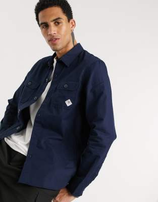 barbour navy overshirt