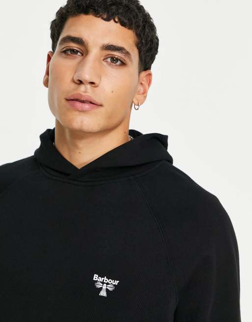 Barbour Beacon small logo hoodie in black