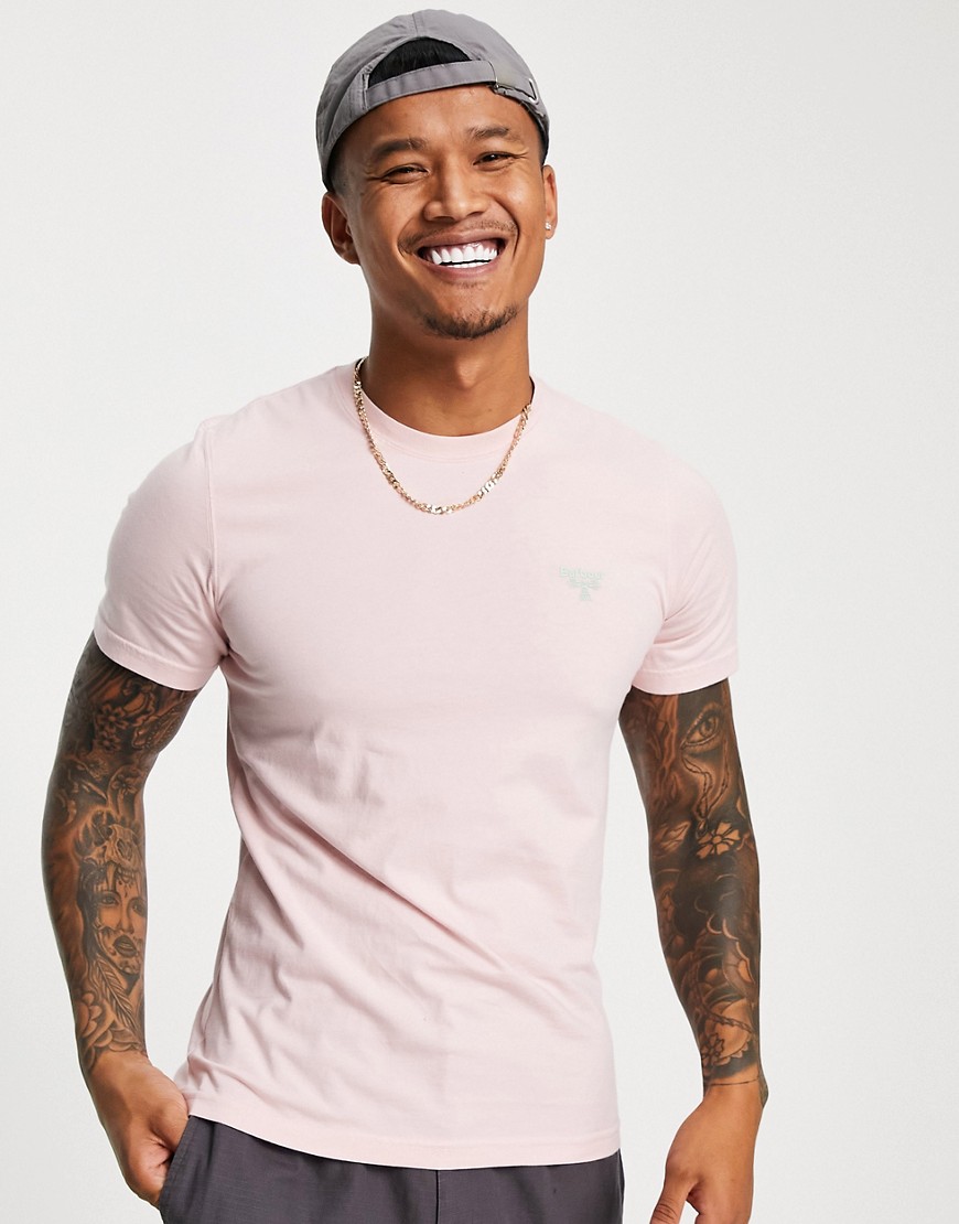 Barbour Beacon small logo t-shirt in light pink
