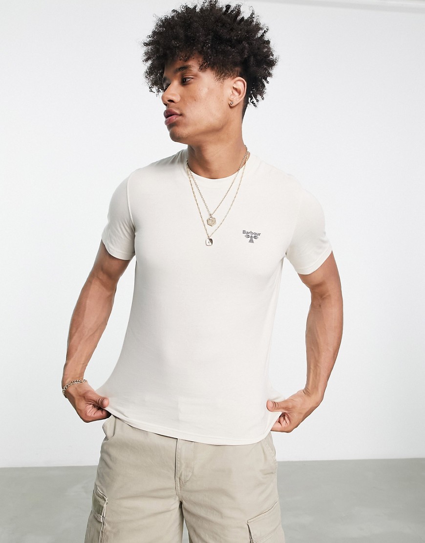 Barbour Beacon small logo T-shirt in stone-Neutral