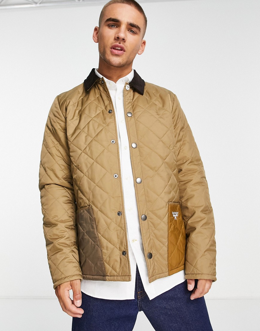 Barbour Beacon Starling patch quilted jacket in stone-Neutral