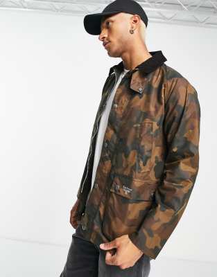 Summer Camo Wax Jacket In Olive-green |