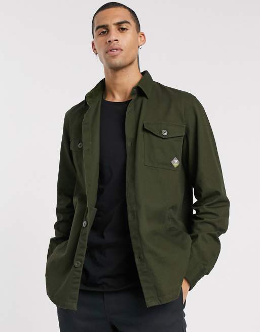 Barbour Beacon twill overshirt in khaki