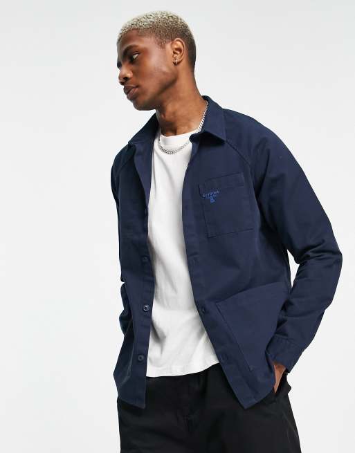 Barbour navy overshirt best sale