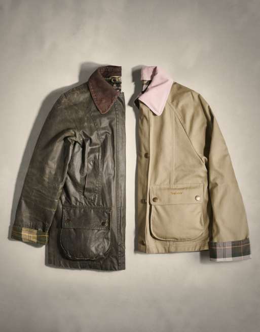 Barbour Beadnell cropped cotton jacket in khaki, 5 of 5