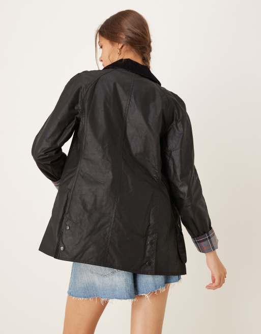 Barbour Beadnell wax jacket in black, 3 of 4