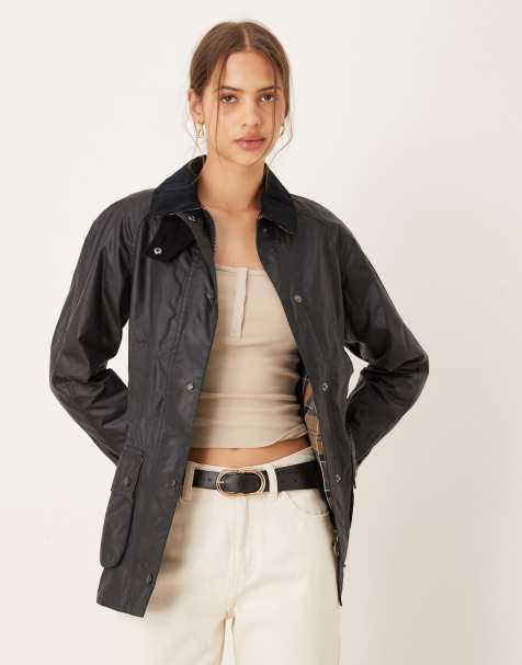 Barbour Beadnell wax jacket in navy - NAVY - view 1