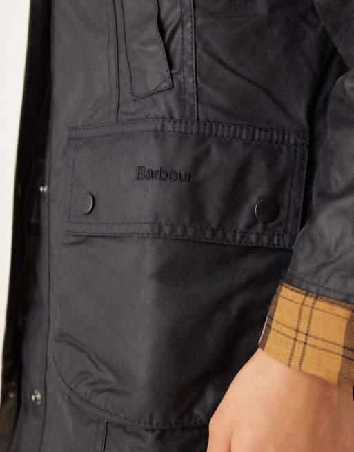 Barbour Beadnell wax jacket in navy - NAVY, 2 of 4