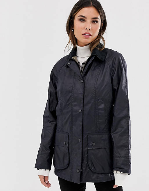 Barbour Beadnell wax jacket in navy