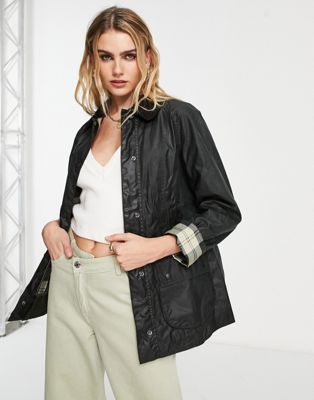 Barbour Beadnell wax jacket in black