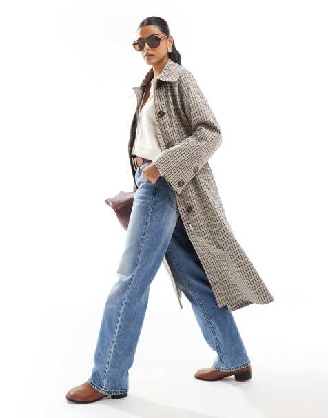 Barbour Beatrix showerproof trench coat navy check - view 1