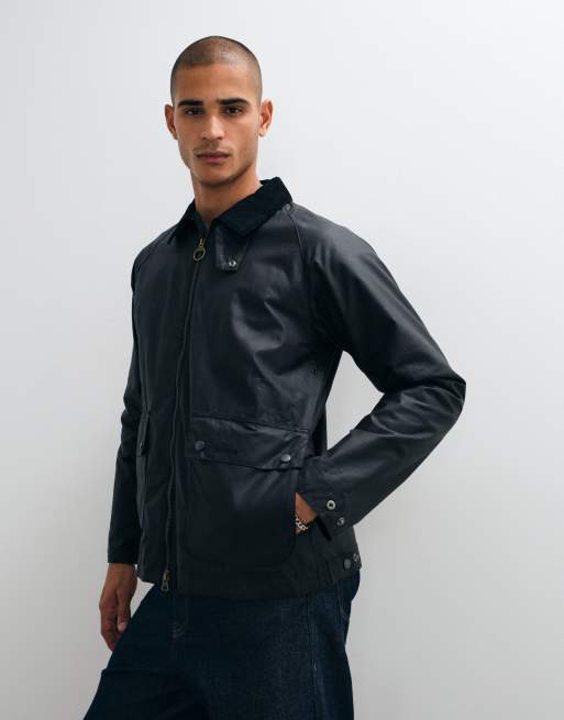 Barbour Bedale short wax jacket in navy, 3 of 5