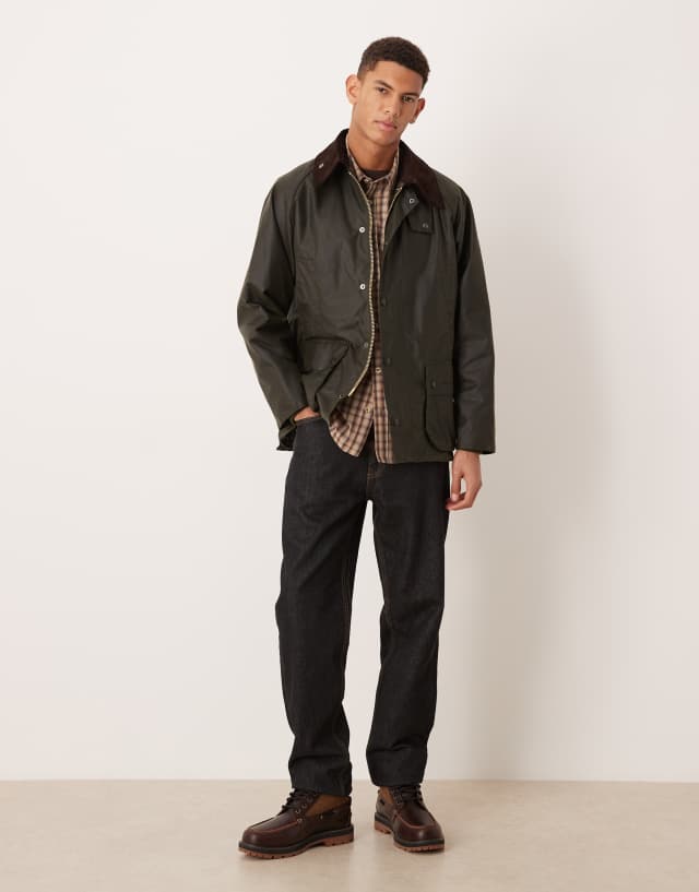Barbour Bedale wax jacket in archive olive green | ASOS