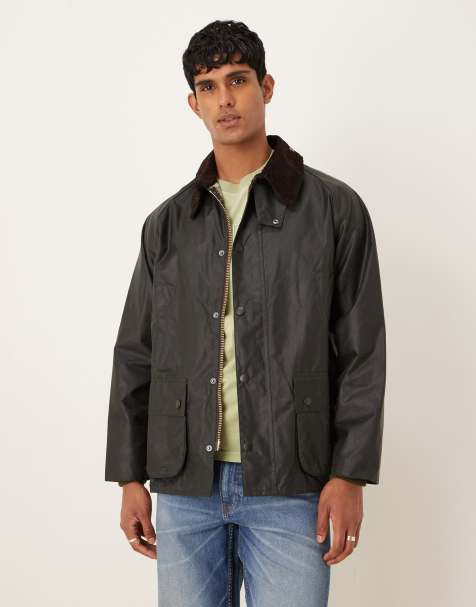 Barbour Bedale waxed jacket in light green - view 1