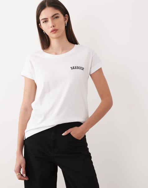 Barbour Bede relaxed logo t-shirt in white - view 1