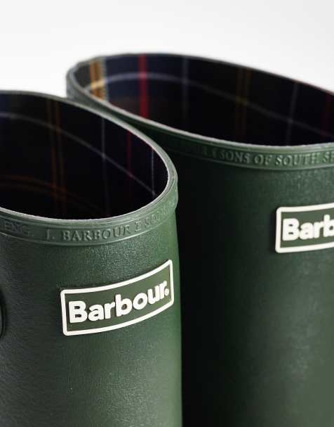 Barbour Bede wellington boots in olive - view 1