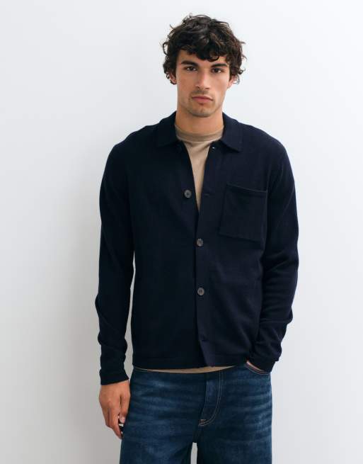 Barbour Bellam knitted button through cardigan in navy, 2 of 5