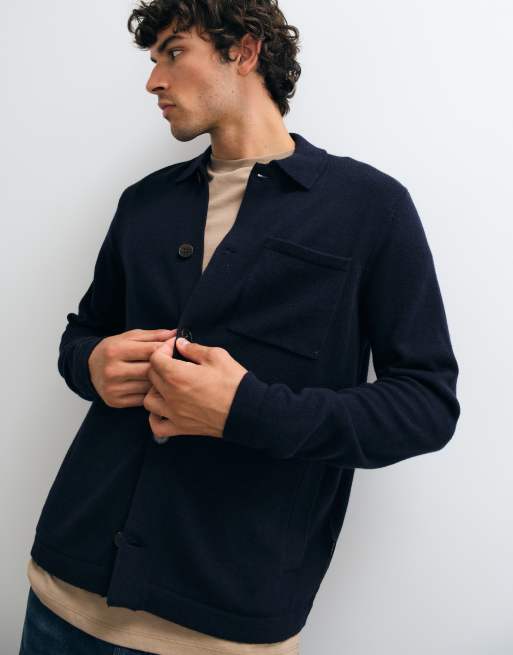 Barbour Bellam knitted button through cardigan in navy, 3 of 5