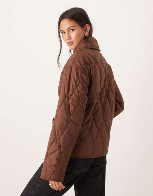 Barbour Bernadette quilted jacket in vicuna tartan, 3 of 4