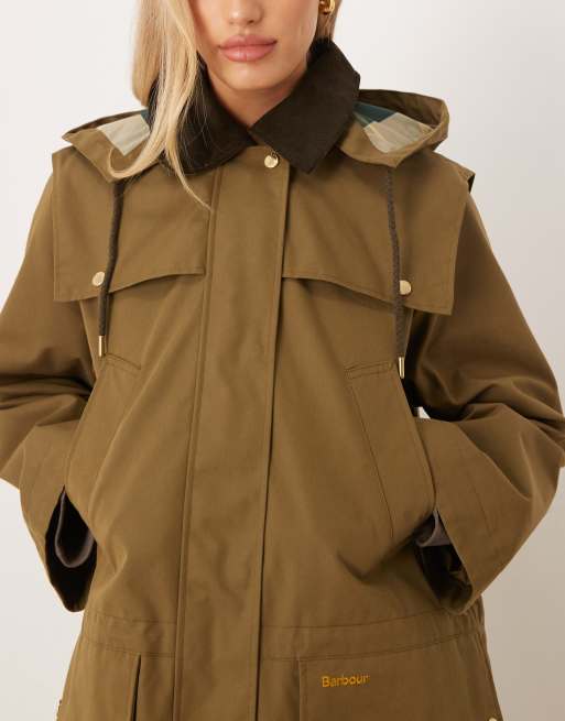 Barbour bilsdale showerproof jacket in golden olive, 3 of 4