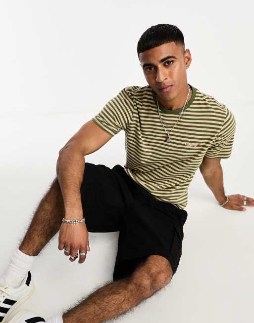 Barbour Bilting striped t-shirt in green | ASOS