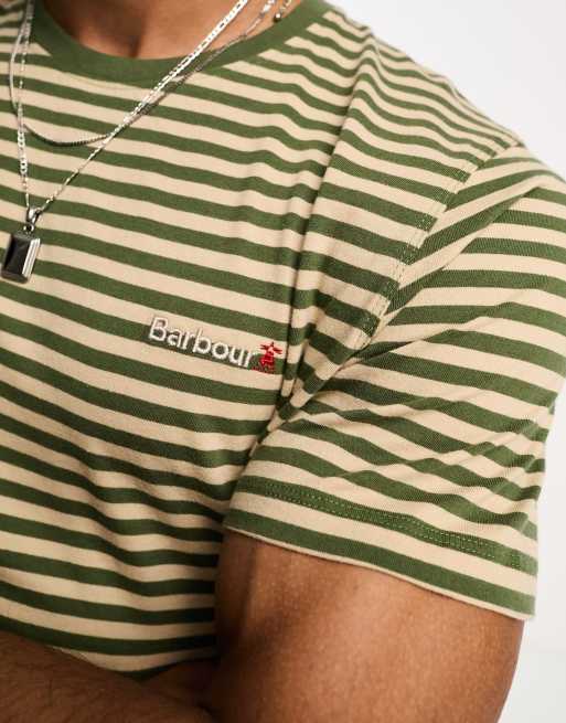 Barbour Bilting striped t-shirt in green | ASOS