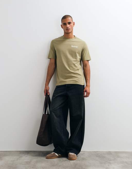 Barbour Birchcliffe short sleeve relaxed graphic t-shirt with back print in khaki, 2 of 5