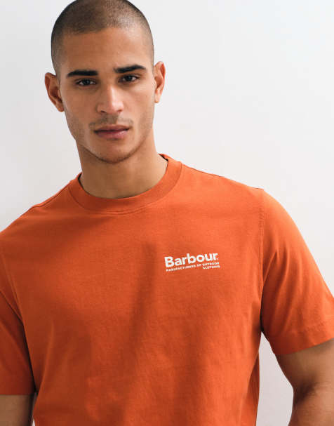 Barbour Birchcliffe short sleeve relaxed graphic t-shirt with back print in rust orange - view 1