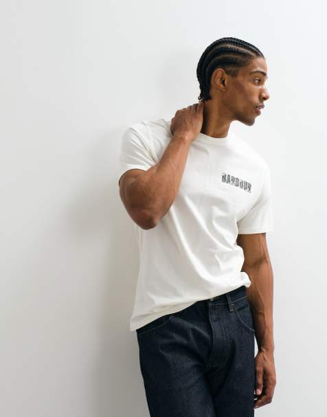 Barbour Birdsall short sleeve graphic tailored t-shirt in cream - view 1