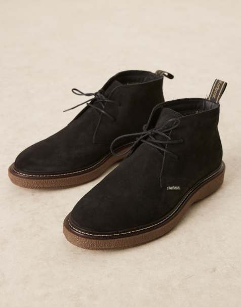 Barbour Blaine chukka boots in black suede - view 1
