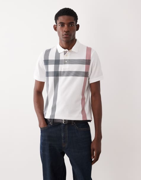 Barbour Blaine short sleeve tartan check polo shirt in white