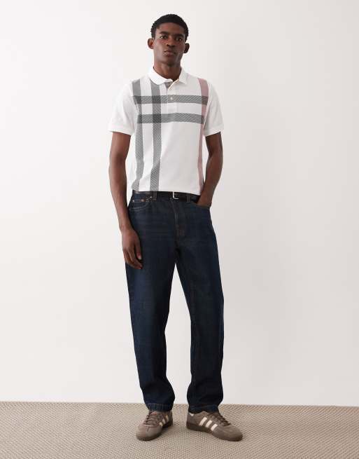 Barbour Blaine short sleeve tartan check polo shirt in white, 2 of 5