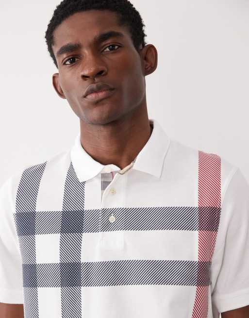 Barbour Blaine short sleeve tartan check polo shirt in white, 5 of 5
