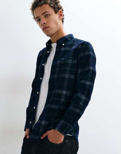 Barbour Blair long sleeve tailored tartan cord shirt in blue - view 1