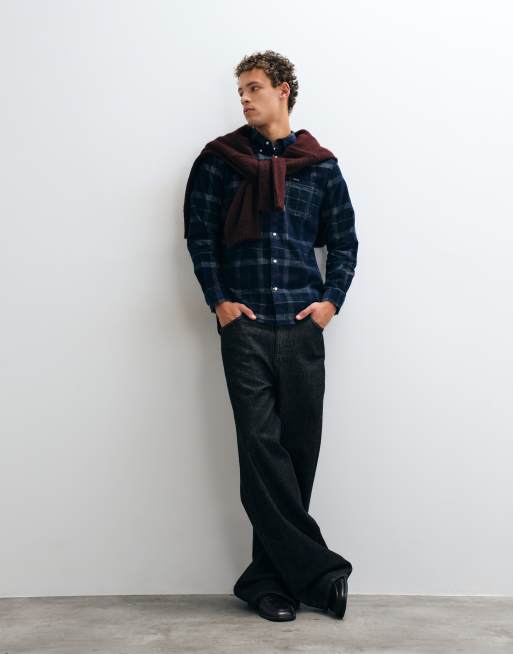 Barbour Blair long sleeve tailored tartan cord shirt in blue, 2 of 5