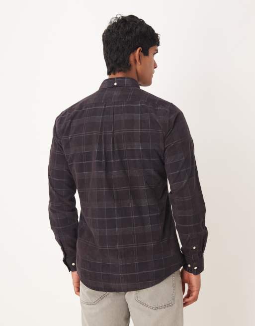 Barbour Blair tailored tartan cord shirt in midnight oak tartan, 3 of 5