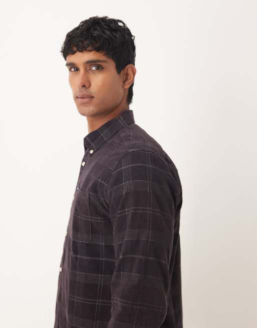Barbour Blair tailored tartan cord shirt in midnight oak tartan, 4 of 5