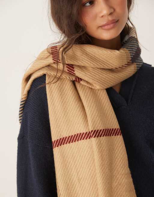 Barbour Blair tartan scarf in hessian tartan , 3 of 3
