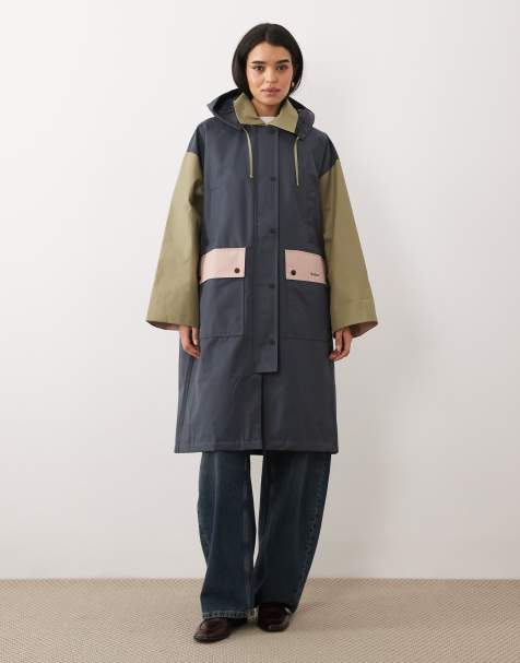 Barbour Blearigg longline hooded showerproof jacket in multi - view 1