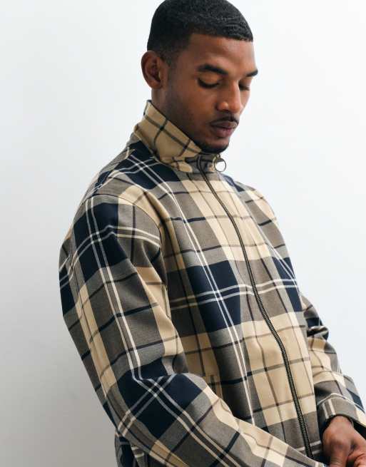 Barbour Blouson showerproof tartan check jacket in beige, 4 of 5
