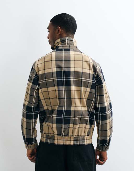 Barbour Blouson showerproof tartan check jacket in beige, 5 of 5