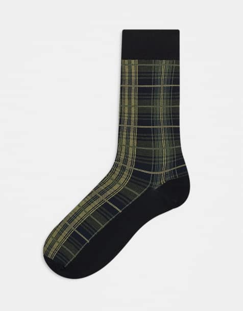 Barbour Blyth socks in olive green - view 1