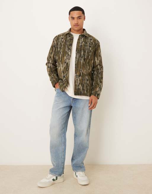 Barbour Boldon relaxed wool blend overshirt in dark green - MGREEN, 2 of 5