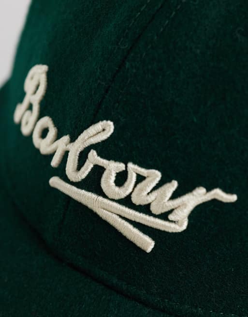 Barbour Bowery wool blend logo cap in green, 3 of 3
