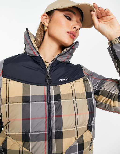Barbour Bowsden quilted coat in navy check , 2 of 4