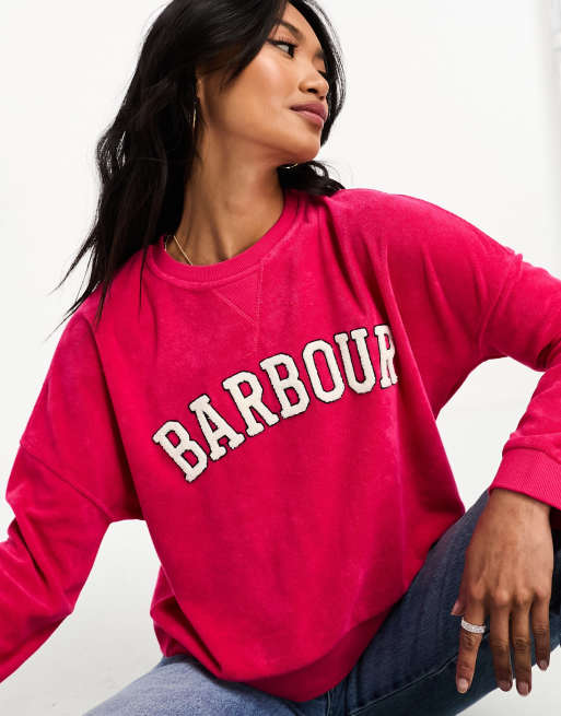 Barbour Bracken logo sweatshirt in bright pink - PINK, 4 of 4